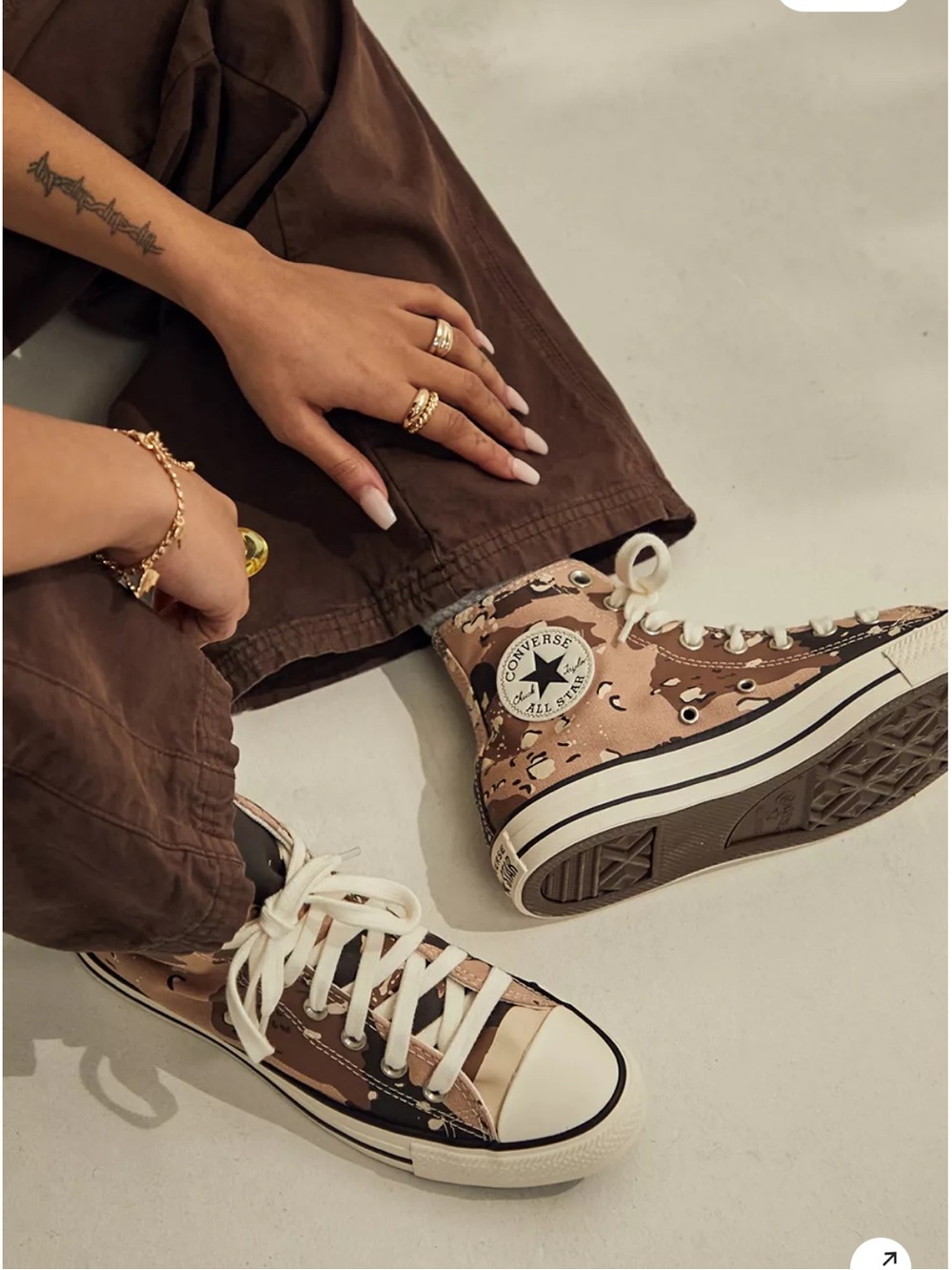 Converse Chuck Taylor All Star Desert Camo Print Canvas High Top Trainers Mens 9